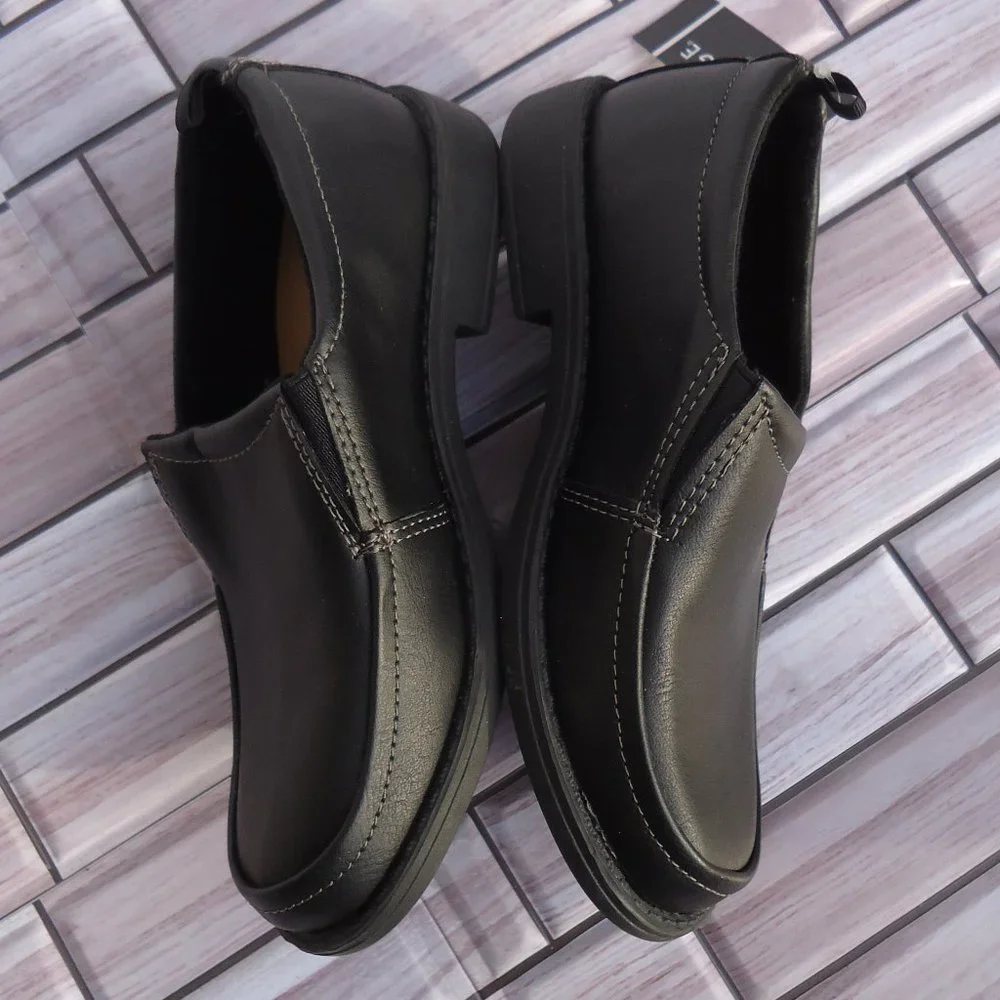 NWT. SIZE 13. George black slip-on formal /dress shoes.